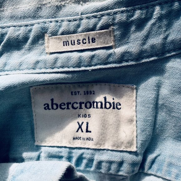 ABERCROMBIE KIDS light blue denim shirt size XL - Picture 8 of 14